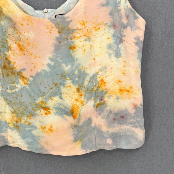 THOM SMITH Vintage Shirt Womens 10 Pink Blue Tie Dye Silk Tank Cami Scoop Neck - Picture 5 of 13
